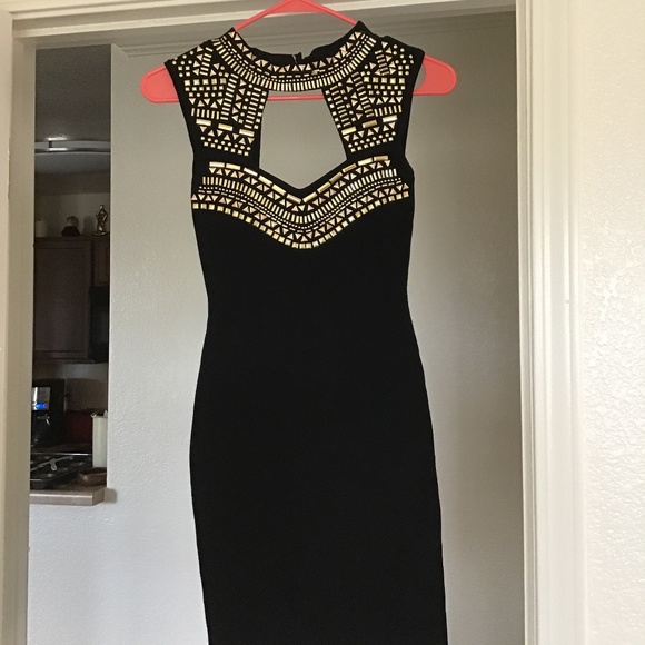 BEBE exotic black dress - Picture 1 of 6